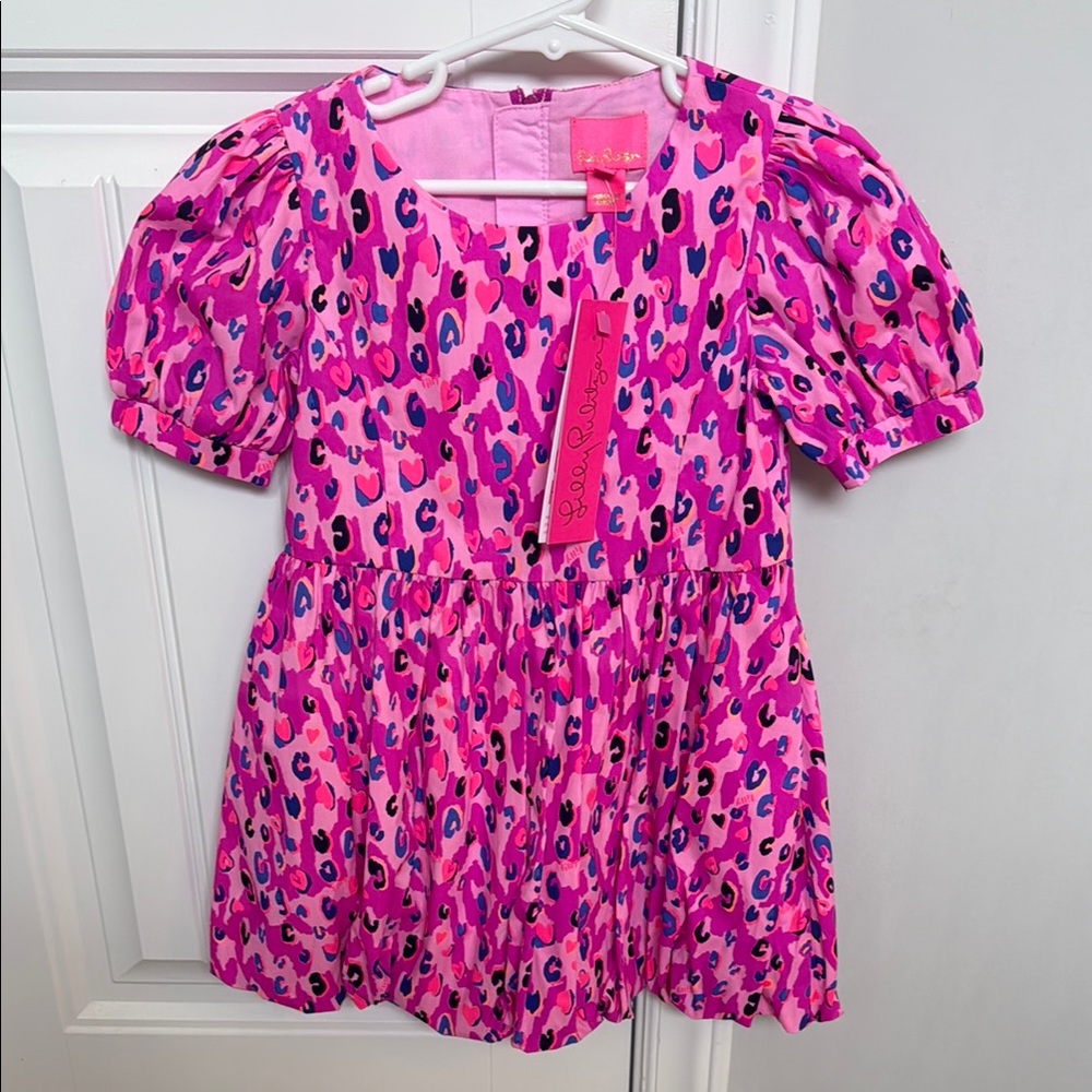 Lilly Pulitzer Pink Leopard Print Girls Dress 4